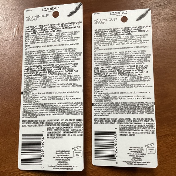 Loreal Paris Voluminous Curved 340 Black/350 Black Brown NEW 0.28 fl oz - Picture 6 of 10